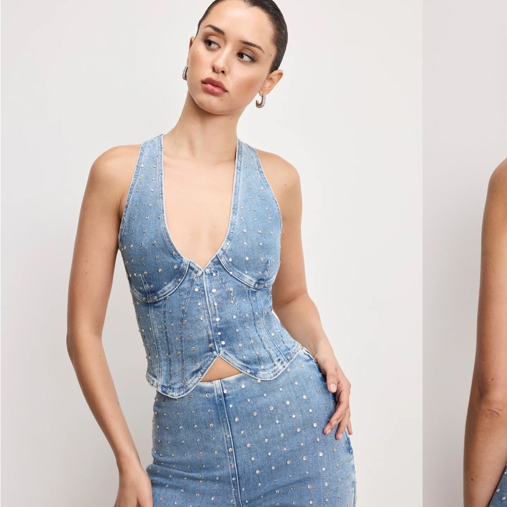 Good American Dolly Crystal Vest